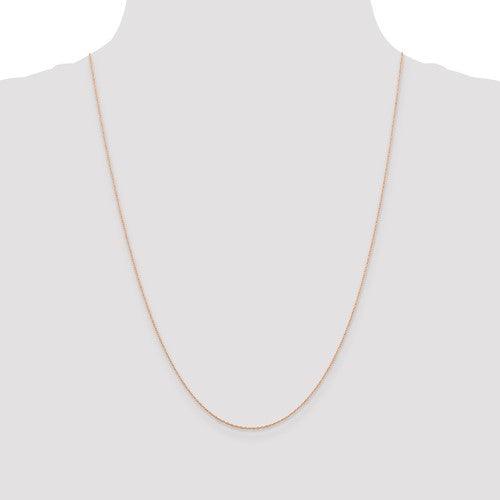 14k Rose Gold 0.5mm Baby Rope Chain - Seattle Gold Grillz