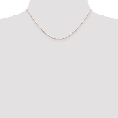 14k Rose Gold 0.5mm Baby Rope Chain - Seattle Gold Grillz