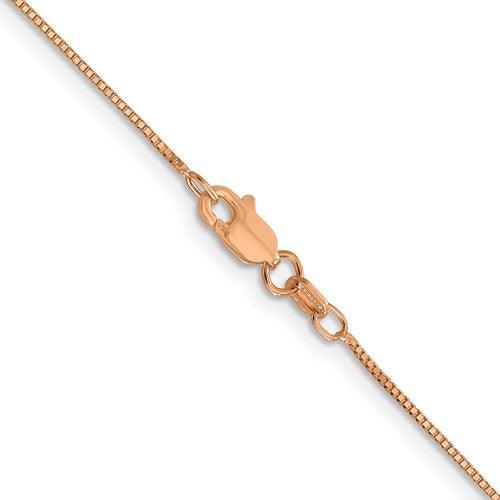14k Rose Gold 0.7mm Box Link Chain - Seattle Gold Grillz