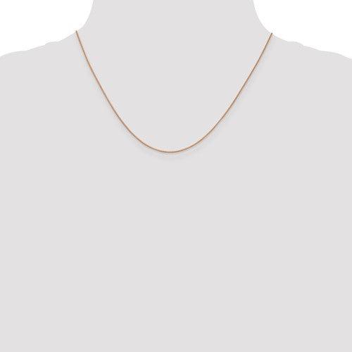 14k Rose Gold 0.7mm Box Link Chain - Seattle Gold Grillz