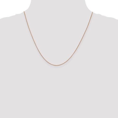 14k Rose Gold 0.7mm Box Link Chain - Seattle Gold Grillz