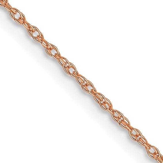 14k Rose Gold 0.7mm Carded Cable Rope Chain - Seattle Gold Grillz