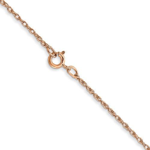 14k Rose Gold 0.7mm Carded Cable Rope Chain - Seattle Gold Grillz