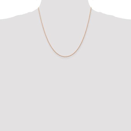 14k Rose Gold 0.7mm Carded Cable Rope Chain - Seattle Gold Grillz
