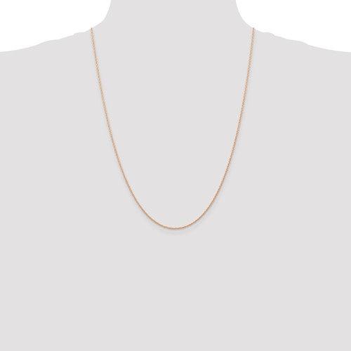 14k Rose Gold 0.7mm Carded Cable Rope Chain - Seattle Gold Grillz