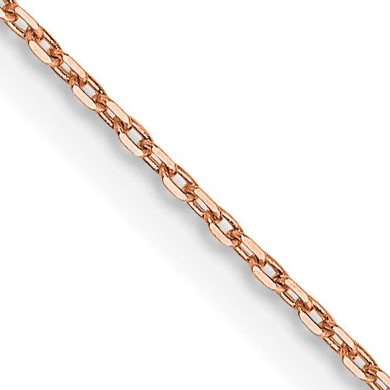 14k Rose Gold 0.8mm Diamond-cut Cable Chain - Seattle Gold Grillz