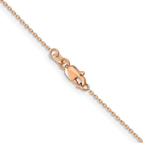 14k Rose Gold 0.8mm Diamond-cut Cable Chain - Seattle Gold Grillz