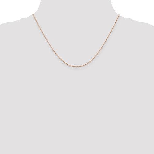 14k Rose Gold 0.8mm Diamond-cut Cable Chain - Seattle Gold Grillz