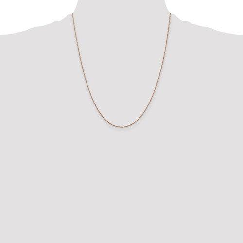 14k Rose Gold 0.8mm Diamond-cut Cable Chain - Seattle Gold Grillz