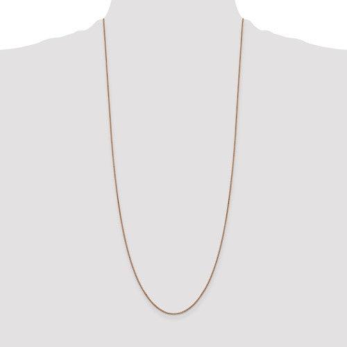 14k Rose Gold 0.9mm Box Link Chain - Seattle Gold Grillz