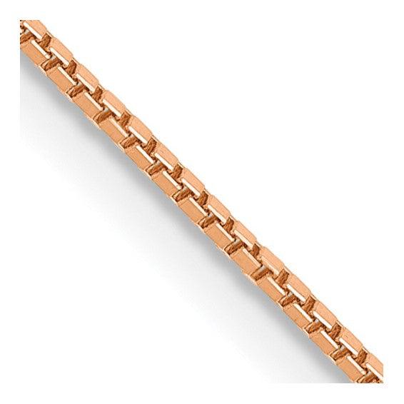 14k Rose Gold 0.9mm Box Link Chain - Seattle Gold Grillz