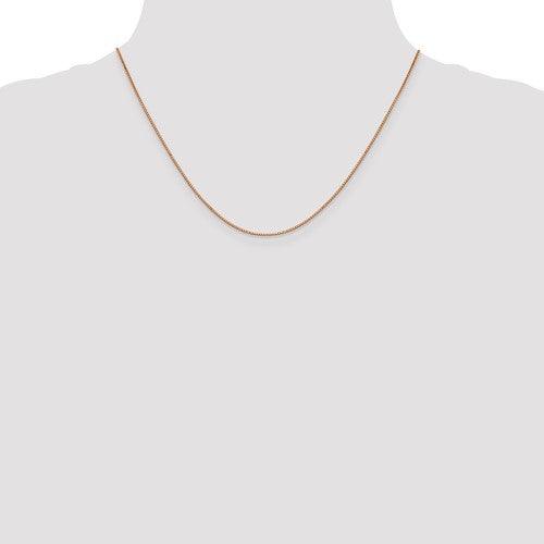 14k Rose Gold 0.9mm Box Link Chain - Seattle Gold Grillz