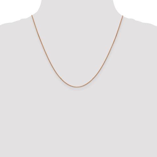 14k Rose Gold 0.9mm Box Link Chain - Seattle Gold Grillz