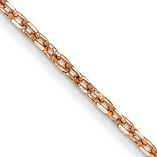 14k Rose Gold 1.0mm Cable Chain - Seattle Gold Grillz