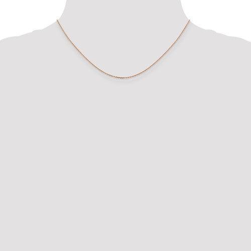 14k Rose Gold 1.0mm Cable Chain - Seattle Gold Grillz