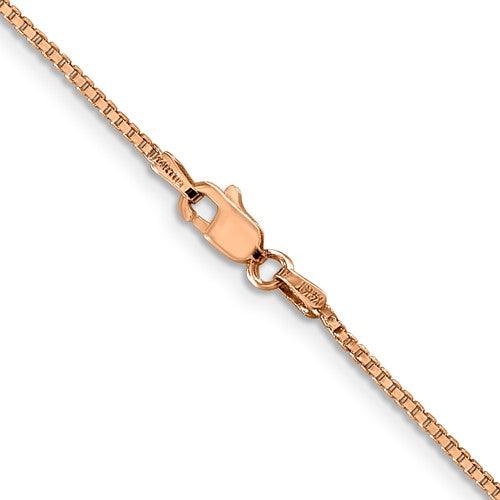 14k Rose Gold 1.10mm Box Link Chain - Seattle Gold Grillz