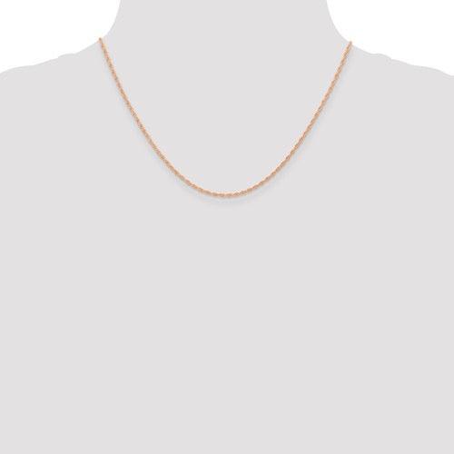 14k Rose Gold 1.15mm Carded Cable Rope Chain - Seattle Gold Grillz
