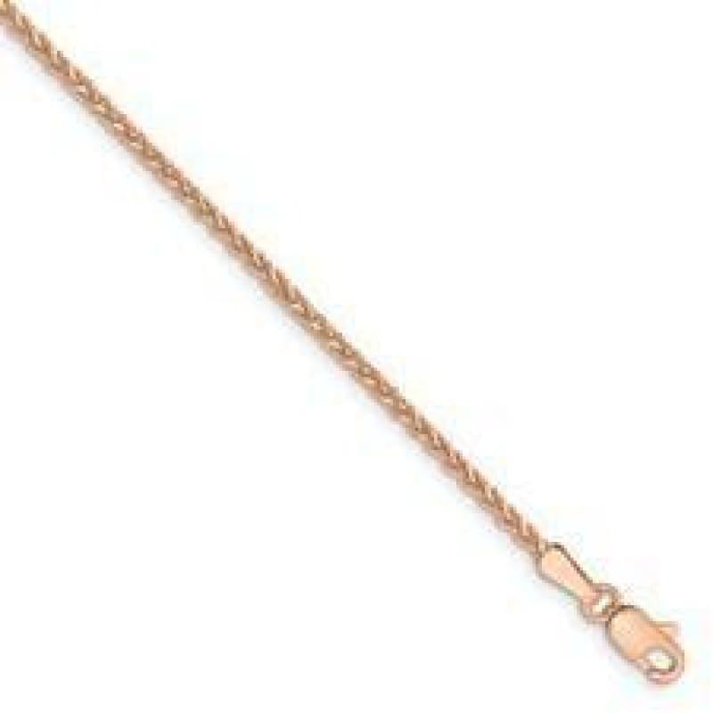 14k Rose Gold 1.40mm Spiga Bracelet - Seattle Gold Grillz
