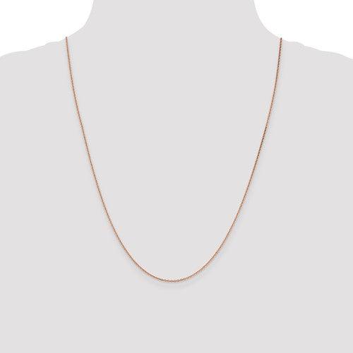 14k Rose Gold 1.4mm Diamond Cut Cable Chain - Seattle Gold Grillz