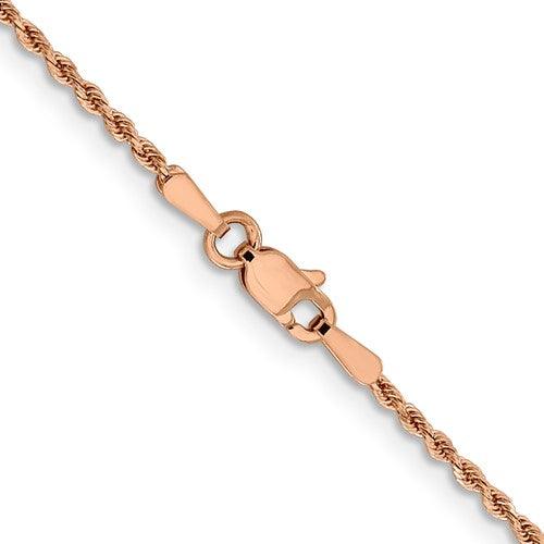 14k Rose Gold 1.5mm Diamond Cut Rope Chain - Seattle Gold Grillz