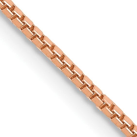 14k Rose Gold 1mm Box Link Chain - Seattle Gold Grillz