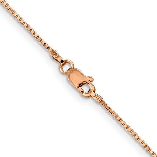 14k Rose Gold 1mm Box Link Chain - Seattle Gold Grillz