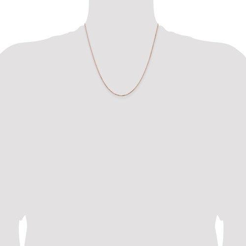 14k Rose Gold 1mm Box Link Chain - Seattle Gold Grillz