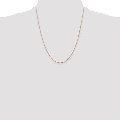 14k Rose Gold 1mm Box Link Chain - Seattle Gold Grillz