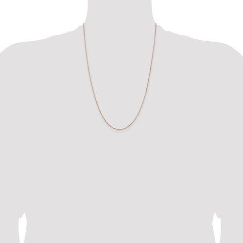 14k Rose Gold 1mm Box Link Chain - Seattle Gold Grillz