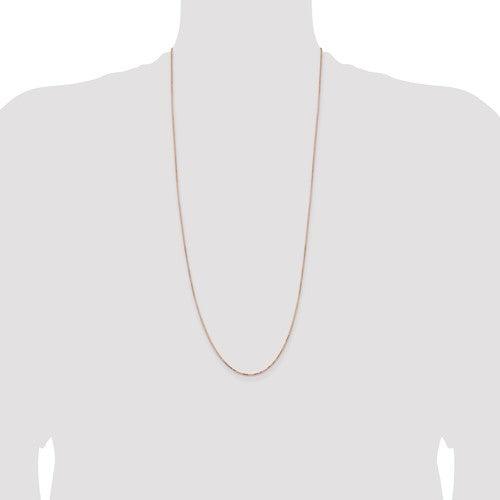 14k Rose Gold 1mm Box Link Chain - Seattle Gold Grillz