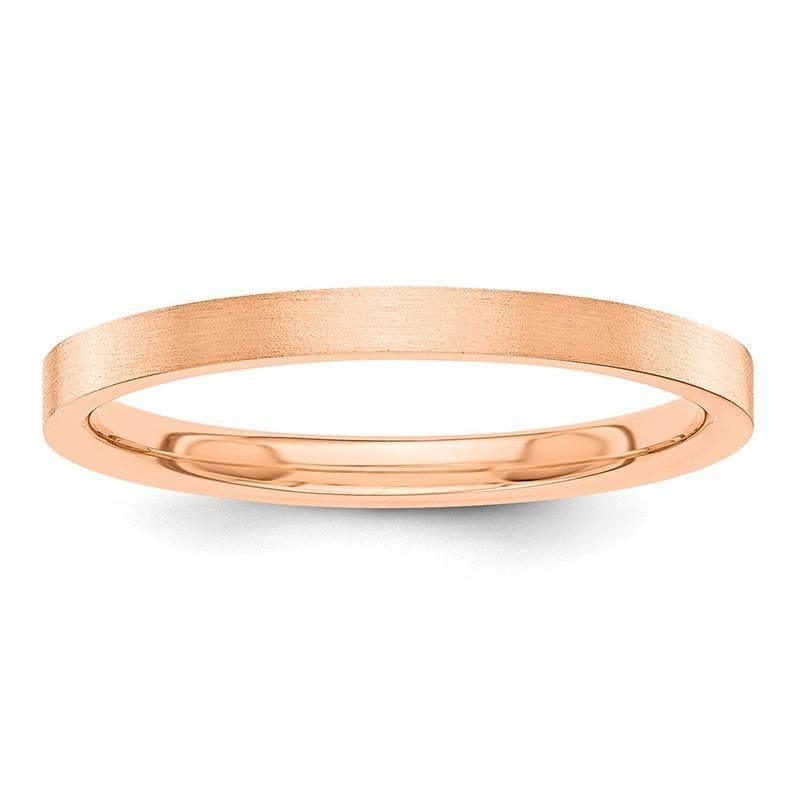 14k Rose-Gold 2mm Flat Satin Band - Seattle Gold Grillz