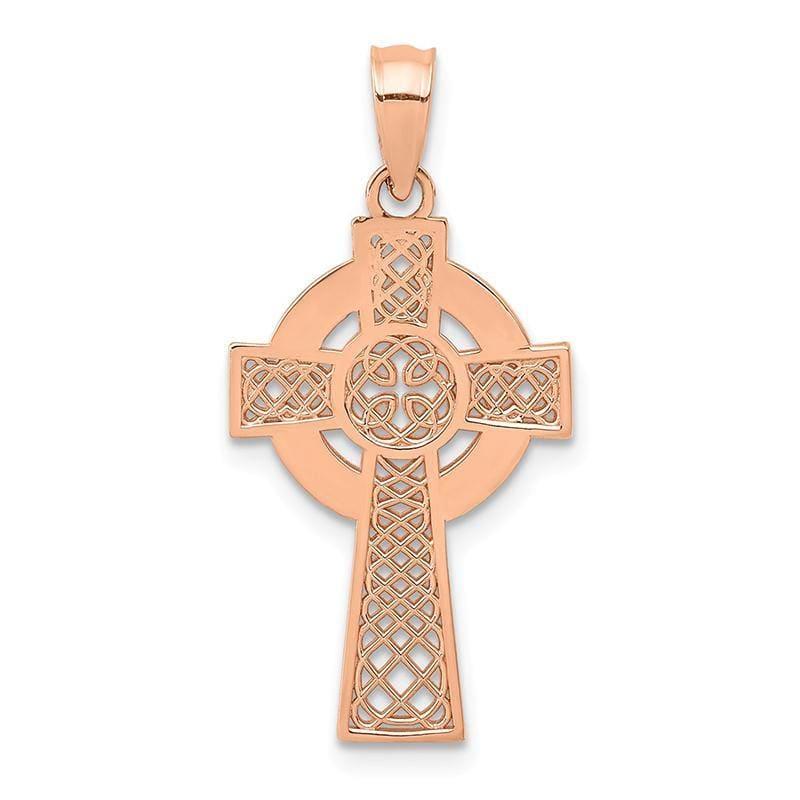 14k Rose Gold Celtic Cross Pendant - Seattle Gold Grillz