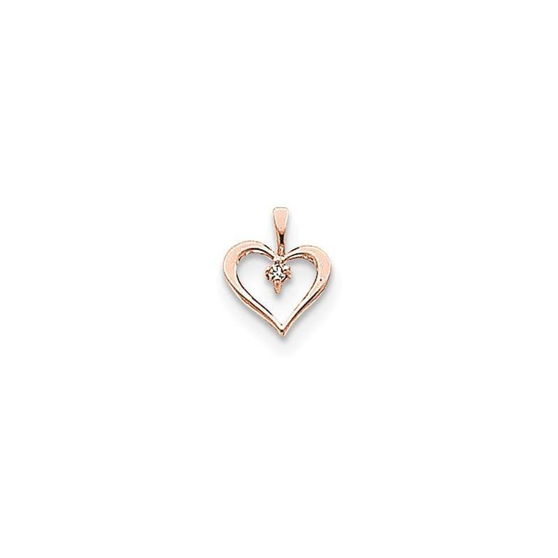 14k Rose Gold VS Diamond heart pendant - Seattle Gold Grillz