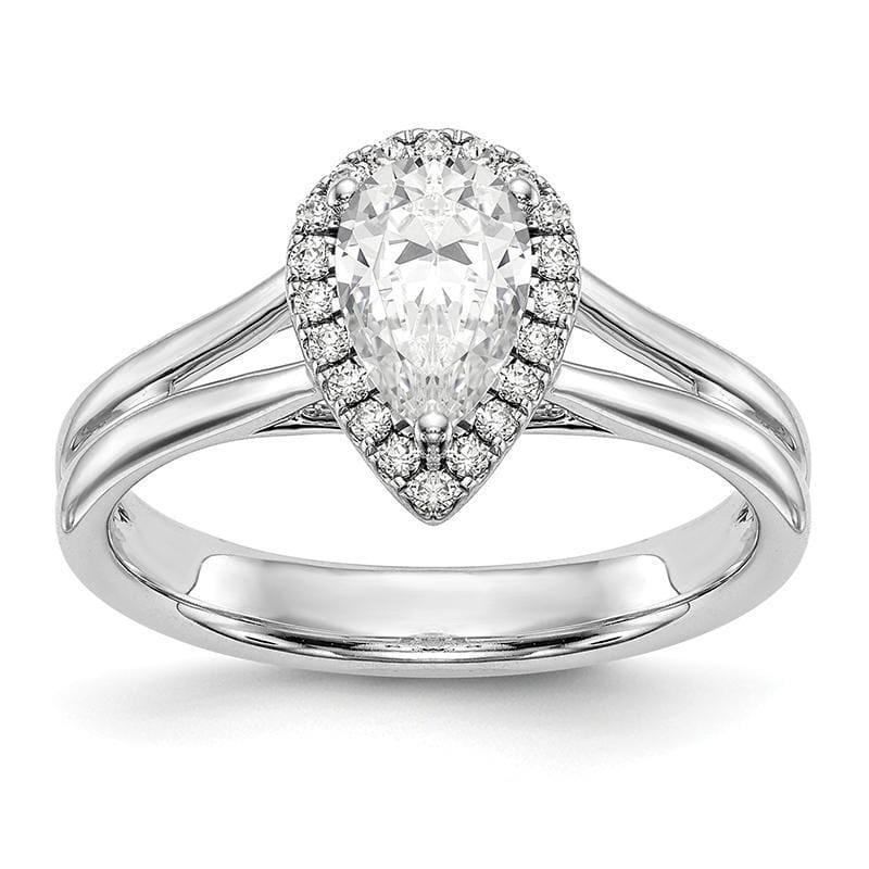 14k Rose Pear Halo Engagement Split Shank Ring Mounting - Seattle Gold Grillz