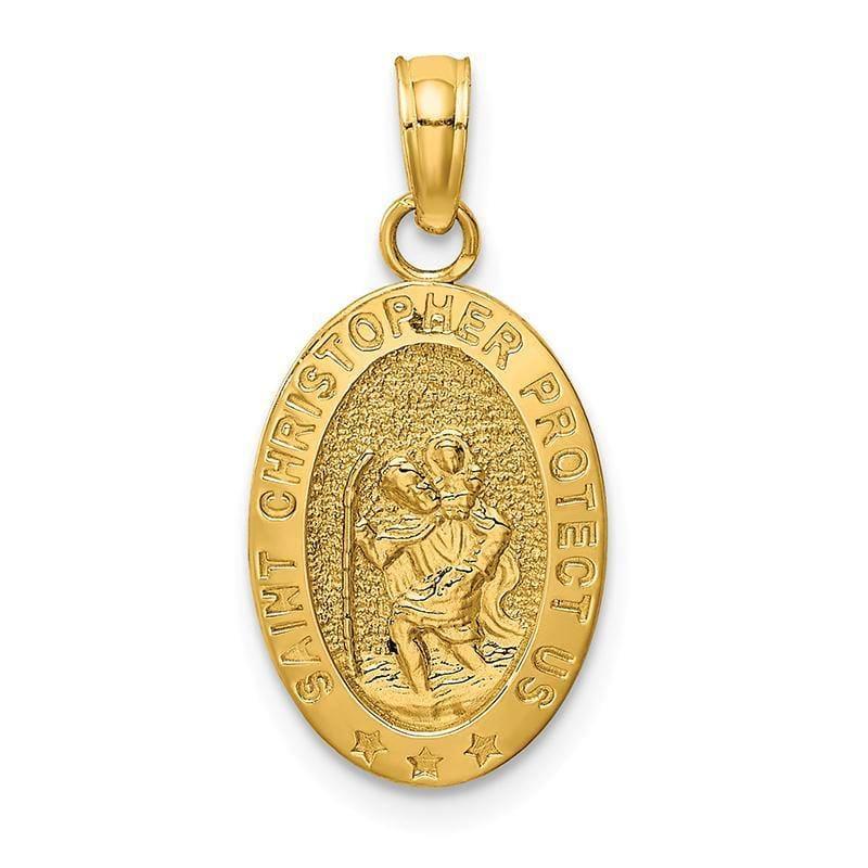 14k Saint Christopher Medal Pendant - Seattle Gold Grillz