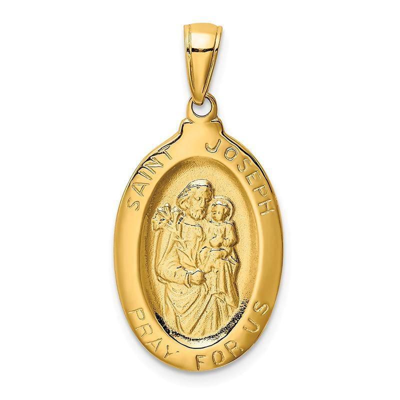 14k Saint Joseph Medal Pendant. Weight: 2.54, Length: 31, Width: 15 - Seattle Gold Grillz