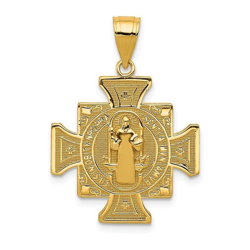 14k San Benito 2-Sided Cross Pendant - Seattle Gold Grillz