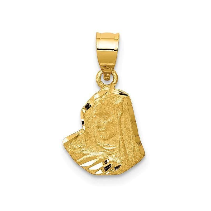 14k Satin & D-C Mary Pendant - Seattle Gold Grillz