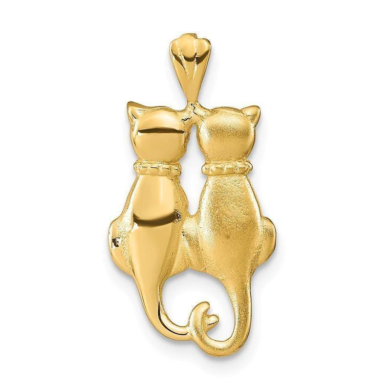 14k Satin & Polished Cats Pendant - Seattle Gold Grillz