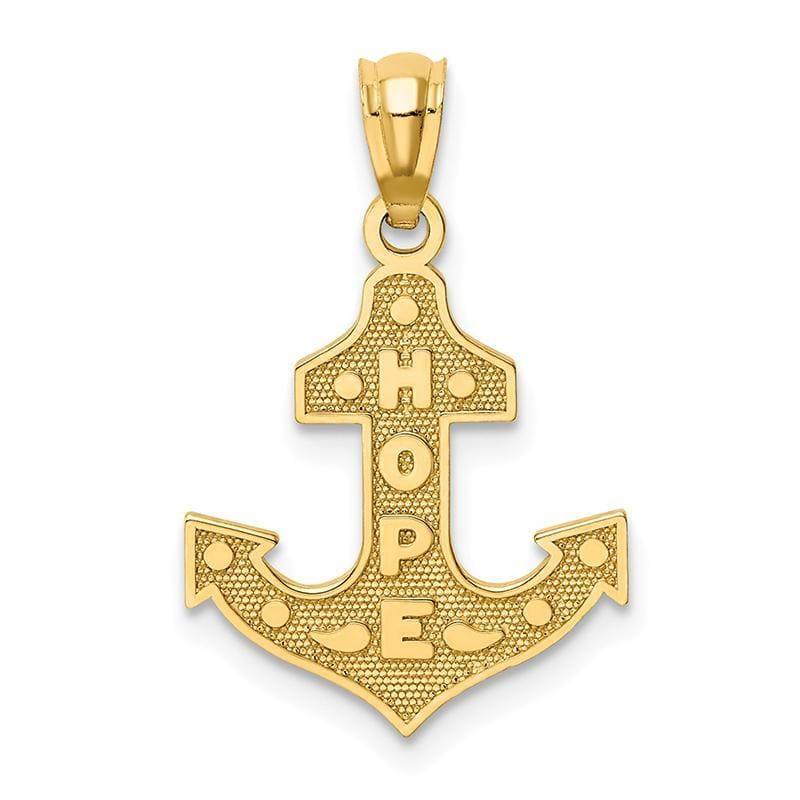 14k Satin & Polished Hope Anchor Pendant - Seattle Gold Grillz