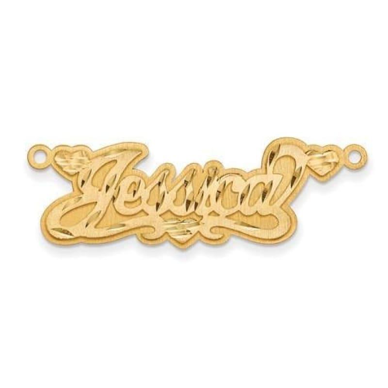 14k Satin Diamond-Cut 3D Name Plate - Seattle Gold Grillz