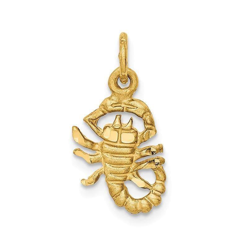 14k Scorpio Zodiac Charm | Weight: 1.01grams, Length: 20mm, Width: 10mm - Seattle Gold Grillz