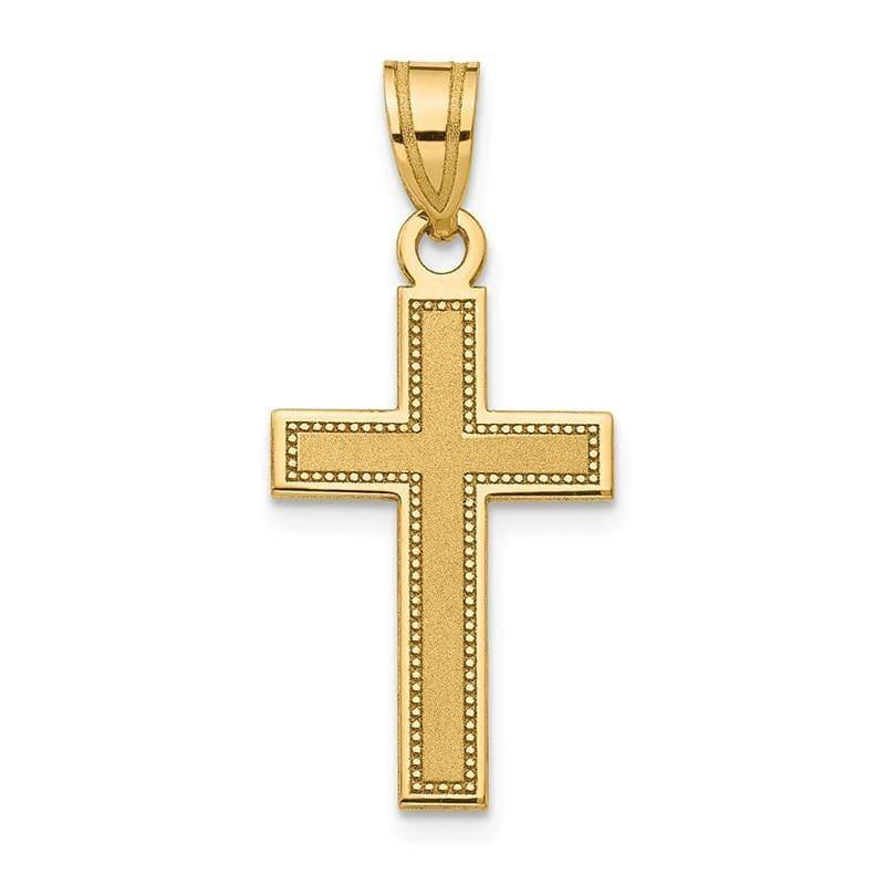 14K Small Satin Cross Pendant. Weight: 0.91, Length: 26, Width: 13 - Seattle Gold Grillz