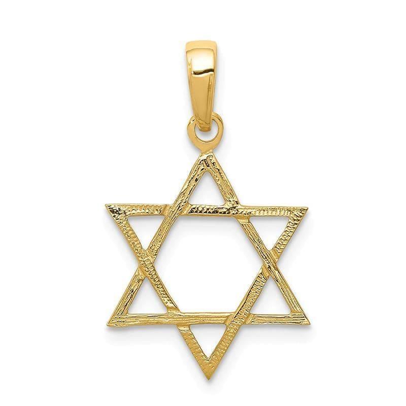 14k Star of David Pendant. Weight: 0.5, Length: 24, Width: 15 - Seattle Gold Grillz