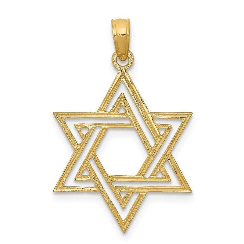 14K Star of David Pendant. Weight: 0.8, Length: 27, Width: 17 - Seattle Gold Grillz