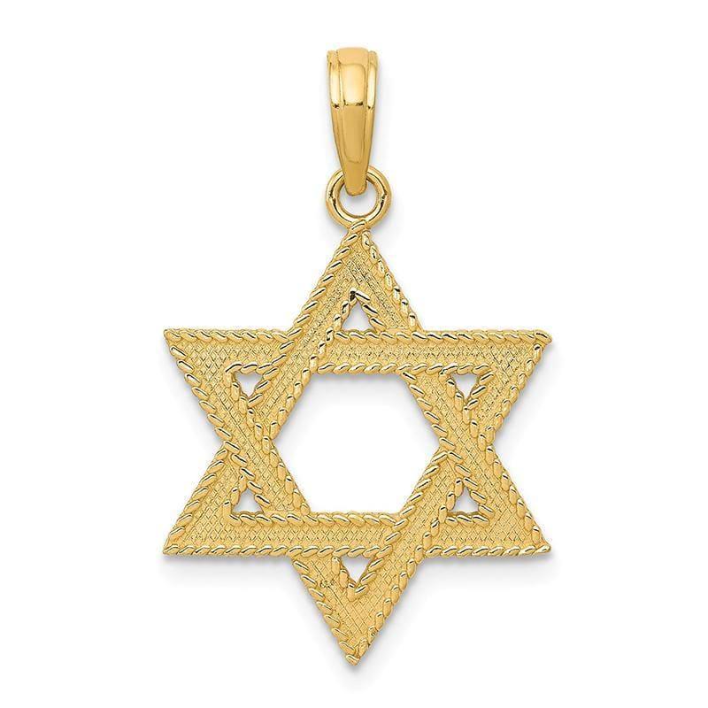 14k Star of David Pendant. Weight: 1.1, Length: 26, Width: 17 - Seattle Gold Grillz