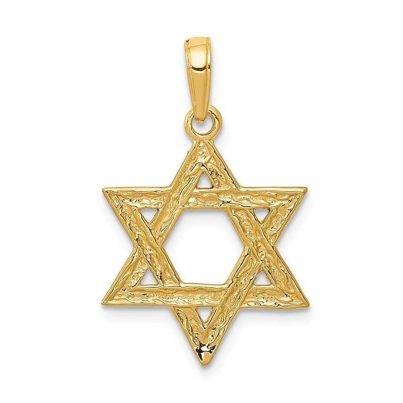 14k Star of David Pendant. Weight: 1.14, Length: 27, Width: 18 - Seattle Gold Grillz