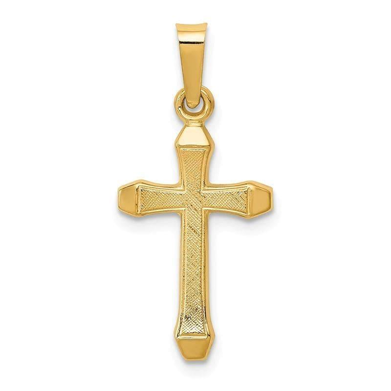 14k Textured and Polished Latin Cross Pendant - Seattle Gold Grillz