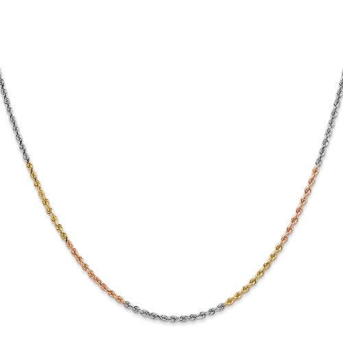 14k Tri-Color 1.8mm Diamond Cut Rope Chain - Seattle Gold Grillz