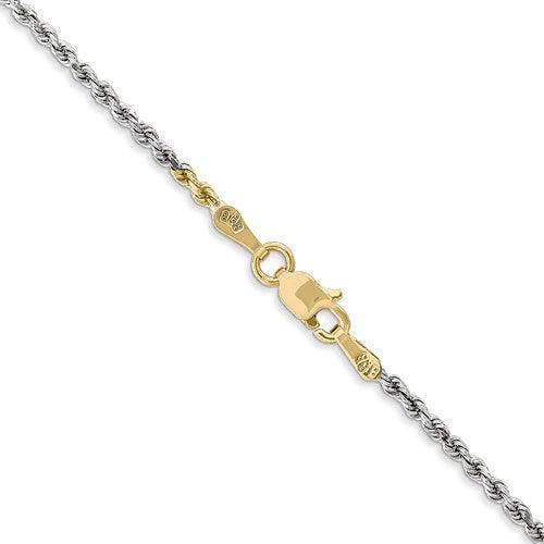 14k Tri-Color 1.8mm Diamond Cut Rope Chain - Seattle Gold Grillz